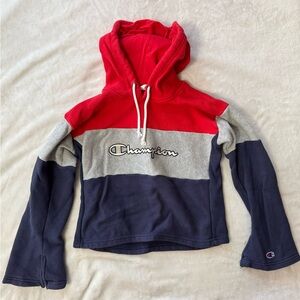 Women's Champion Reverse Weave Hoodie Tricolor Small Red White & Blue